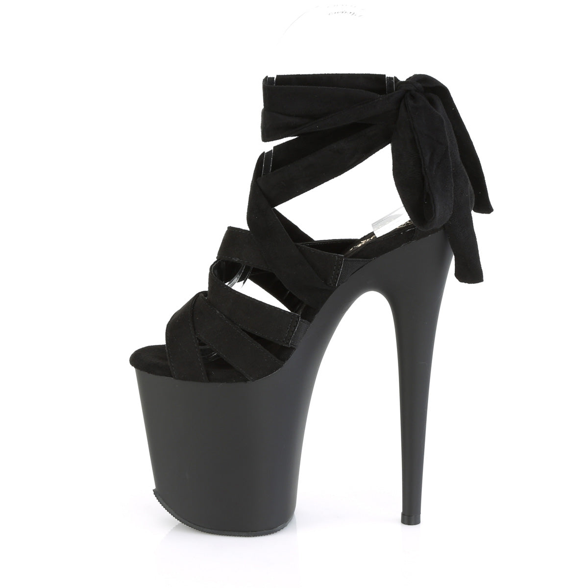 Pleaser FLAMINGO-876 Black / Black Matte Platform Sandals - 8 Inch Heels
