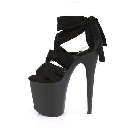 Pleaser FLAMINGO-876 Black / Black Matte Platform Sandals - 8 Inch Heels