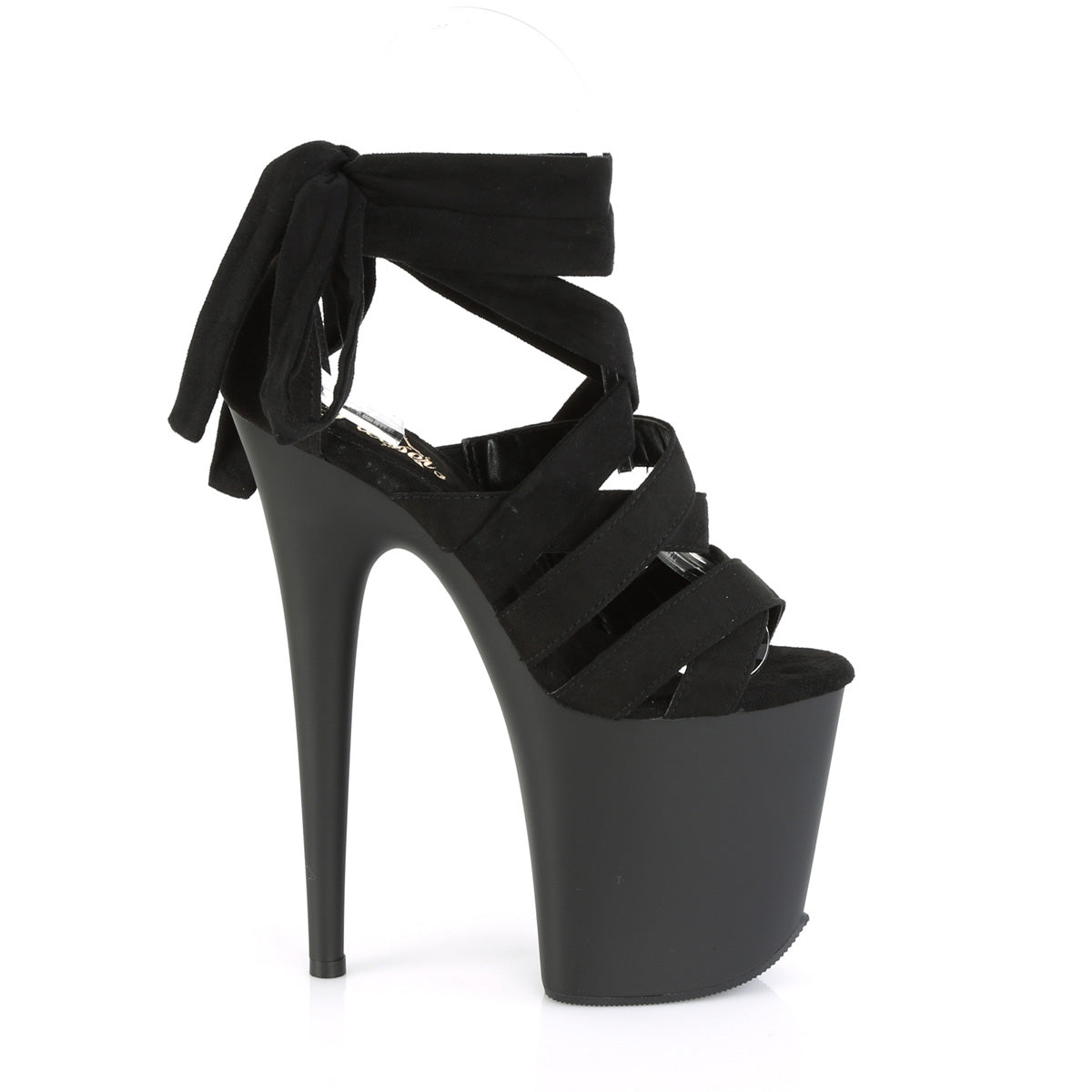 Pleaser FLAMINGO-876 Black / Black Matte Platform Sandals - 8 Inch Heels