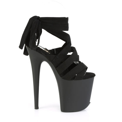 Pleaser FLAMINGO-876 Black / Black Matte Platform Sandals - 8 Inch Heels