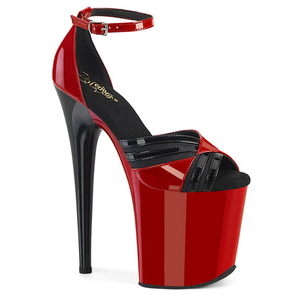 FLAMINGO-884 Pleaser Red 8 Inch Lap Dancer Platform Shoes Red-Blk Red-Blk