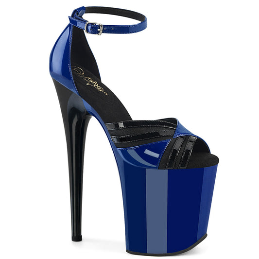 FLAMINGO-884 Pleaser Royal Blue 8 Inch Pole Dancing Platform Shoes Royal Blue-Blk Royal Blue-Blk