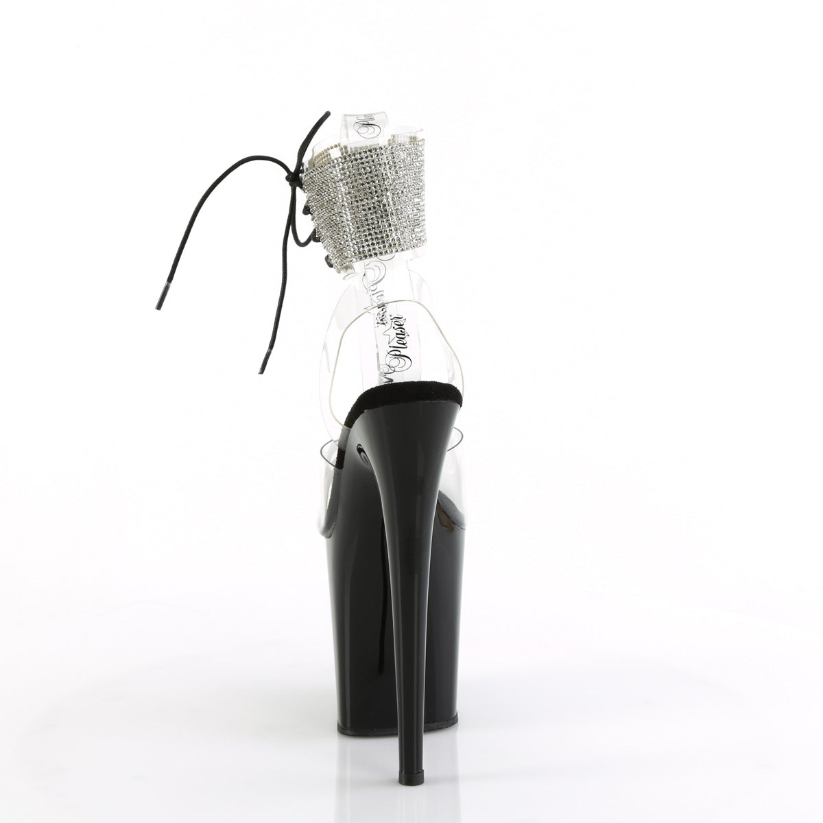 FLAMINGO-891-2RS Pleaser Clear Black 8 Inch Platform Sexy Pole Heels