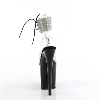FLAMINGO-891-2RS Pleaser Clear Black 8 Inch Platform Sexy Pole Heels