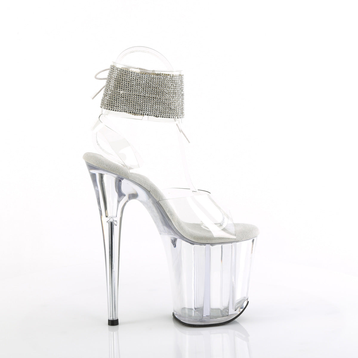 FLAMINGO-891-2RS Pleaser Clear 8 Inch Pole Dance Platform Shoes