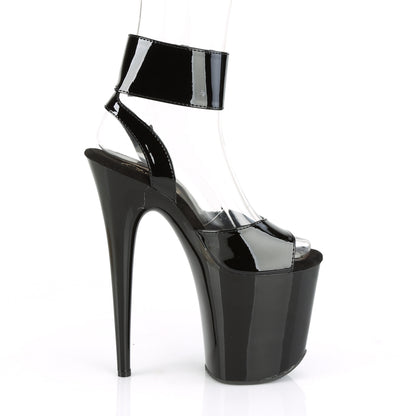 Pleaser FLAMINGO-891 Black Platform Sandals - 8 Inch Heels