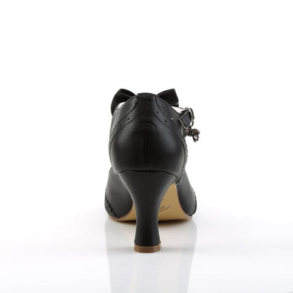 FLAPPER-11 Pin Up Couture Glamour 3" Heel Black Fetish Shoes