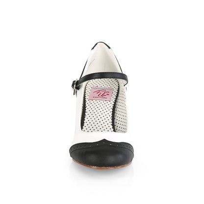 FLAPPER-25 3 Inch Heel Black White Women Costume Shoes Funtasma Costume Shoes Alternative Footwear