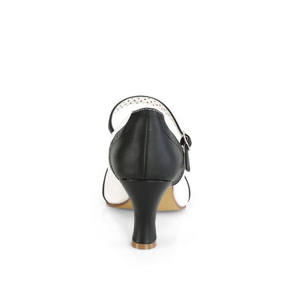 FLAPPER-25 3 Inch Heel Black White Women Costume Shoes Funtasma Costume Shoes Footwear