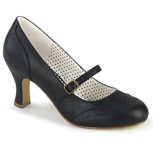 FLAPPER-32 Pin Up Couture Black 3 Inch Retro Glam Heels