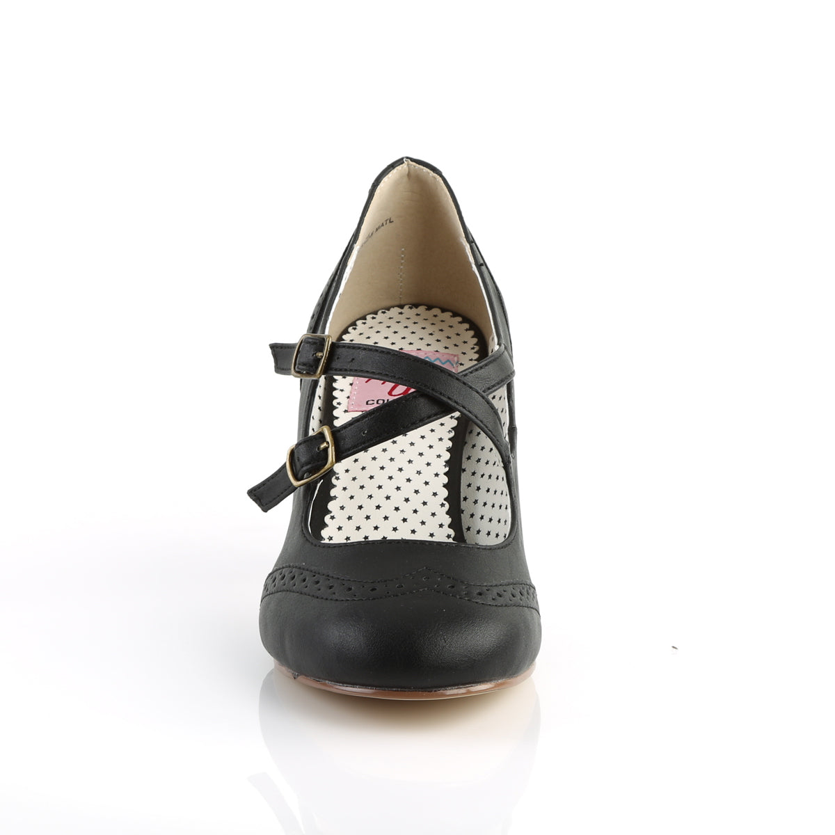 Pin Up Couture FLAPPER-35 Black Mary Jane Shoes - 3 Inch Heels