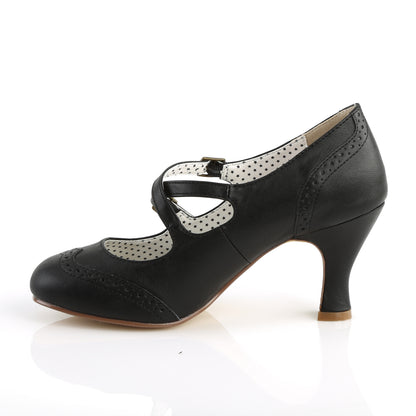 Pin Up Couture FLAPPER-35 Black Mary Jane Shoes - 3 Inch Heels