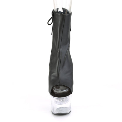 FLASHDANCE-1018-7 Pleaser Black 7 Inch Statement High Ankle Boots