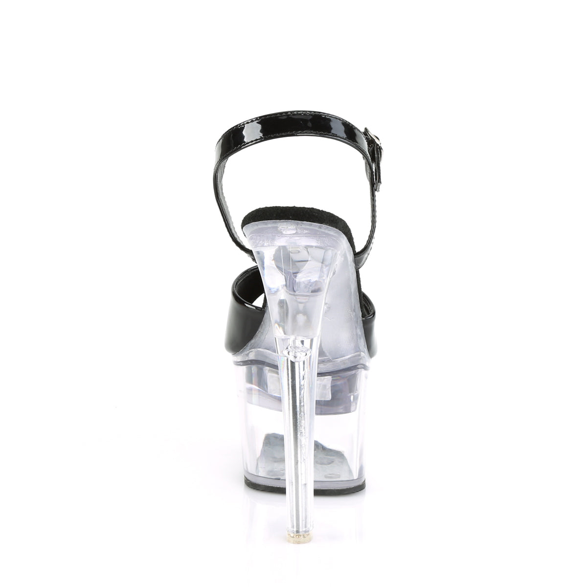 FLASHDANCE-709 7 Inch Heel Black Clear Pole Dancer Platform Shoes Light Up