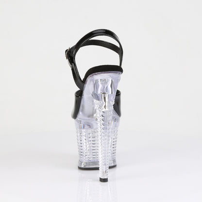 Pleaser FLASHDANCE-709SPEC Black / Clear Platform Sandals - 7 Inch Heels
