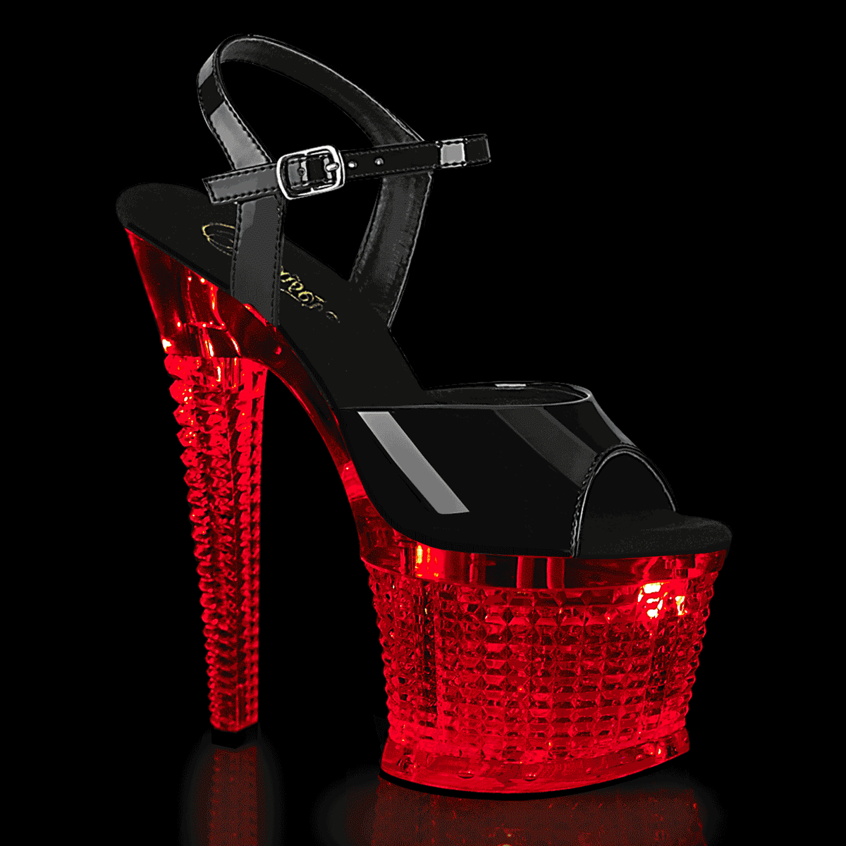 FLASHDANCE-709SPEC Pleaser Black Clear 7 Inch Statement High Platform Shoes Blk Clr