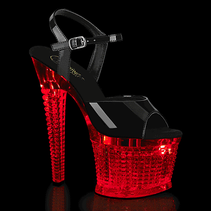 FLASHDANCE-709SPEC Pleaser Black Clear 7 Inch Statement High Platform Shoes Blk Clr