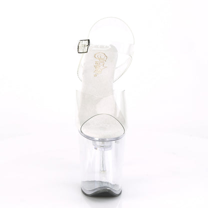 Pleaser FLASHDANCE-808 Clear Platform Sandals - 8 Inch Heels