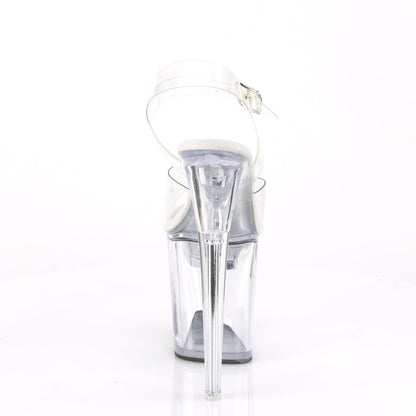 FLASHDANCE-808 Pleaser 8" Heel Clear  Stripper Platforms High Heels with Lights
