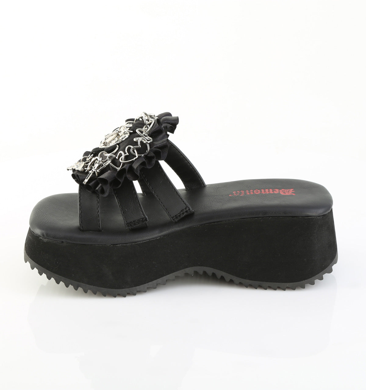 flip 05 alternative footwear Demonia SKA womens sandals blk vegan leather