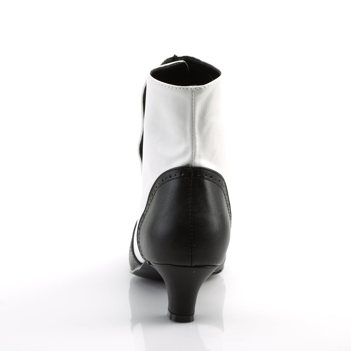 Bordello FLORA-1023 White-Black Ankle Boots - 2 Inch Heels