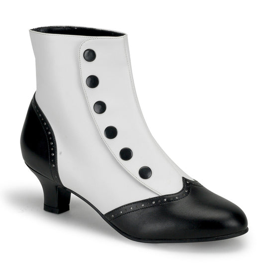 FLORA-1023 Bordello White 2 Inch Burlesque Boots