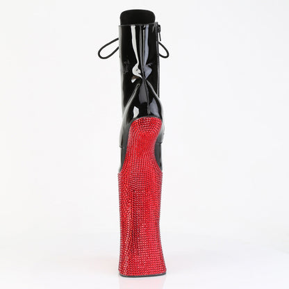 FORBIDDEN-1020BEJ Pleaser Black Red 11 Inch Exotic Dance Ankle Boots