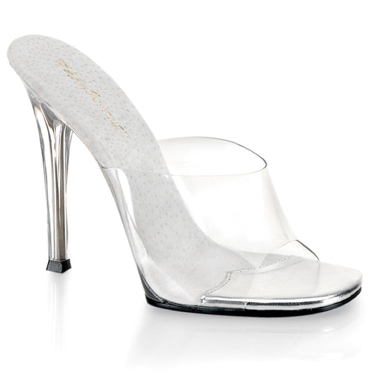 Fabulicious GALA-01 Clear Lucite Mules - 4 1/2 Inch Heels