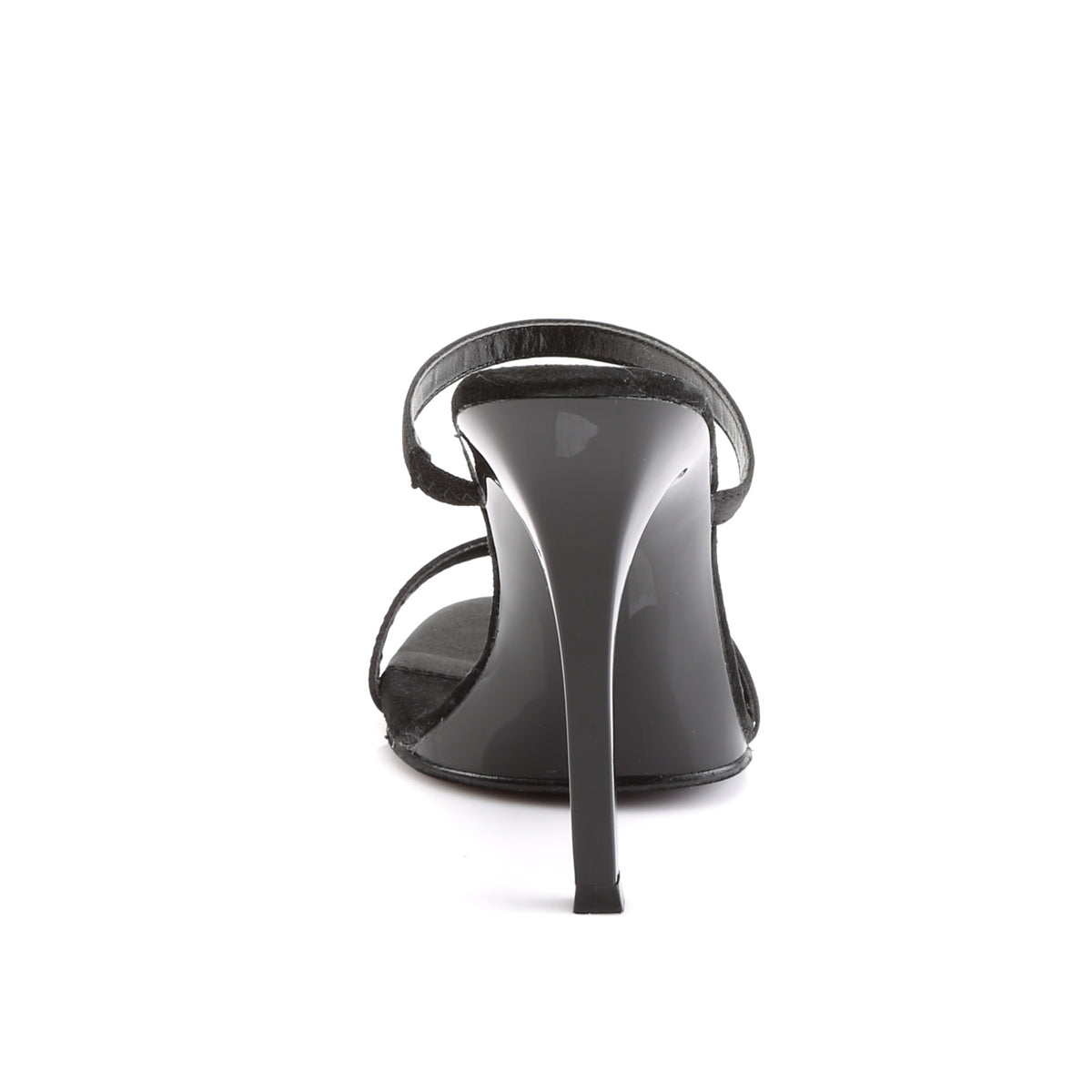 GALA-02 Fabulicious 4.5 Inch Heel Black Satin Sexy Shoes with Double Toe Strap