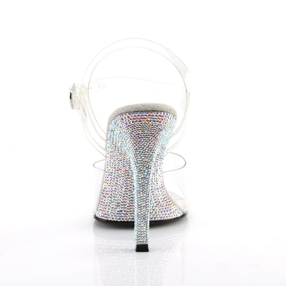 Fabulicious GALA-08DM Clear / Silver Multicolour Rhinestones Rhinestone Sandals - 4 1/2 Inch Heels