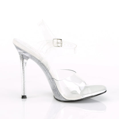 Fabulicious GALA-08MG Clear Glitter Sandals - 4 1/2 Inch Heels