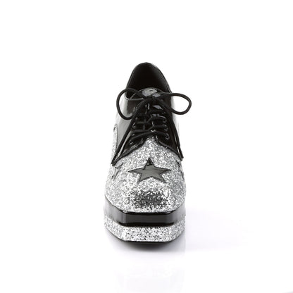 GLAMROCK-02 Funtasma Black Pat-Silver Gltr Men's Shoes