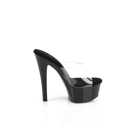 GLEAM-601 Pleaser Clear Black 6 Inch Pole Dance Platform Shoes