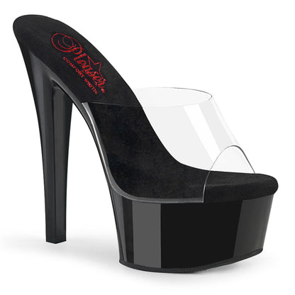 GLEAM-601 Pleaser Clear Black 6 Inch Pole Dance Platform Shoes Clr Blk