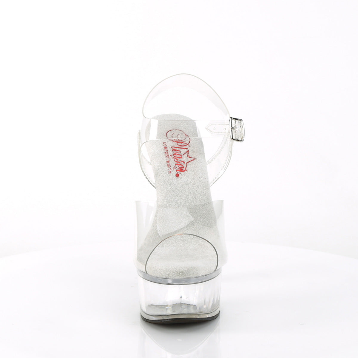 Pleaser GLEAM-608 Clear Platform Sandals - 6 Inch Heels