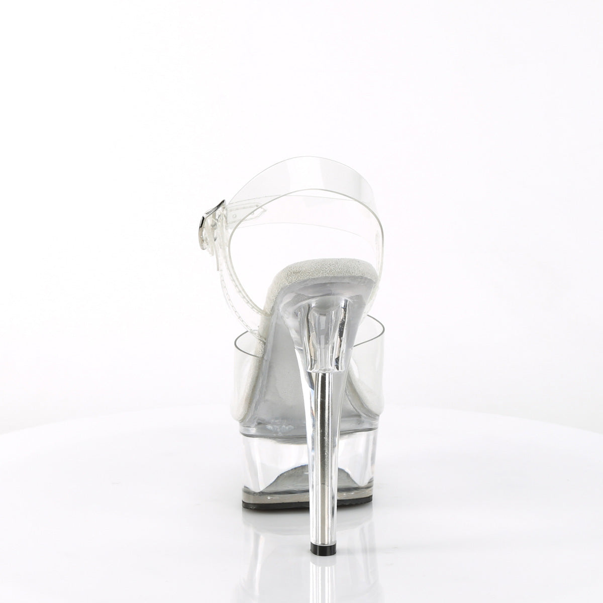 Pleaser GLEAM-608 Clear Platform Sandals - 6 Inch Heels