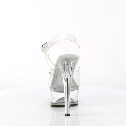 Pleaser GLEAM-608 Clear Platform Sandals - 6 Inch Heels