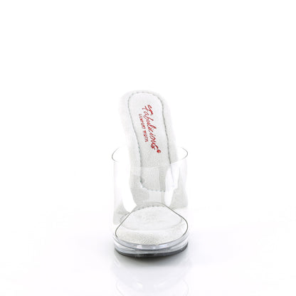 Fabulicious GLORY-501 Clear Platform Mules - 5 Inch Heels