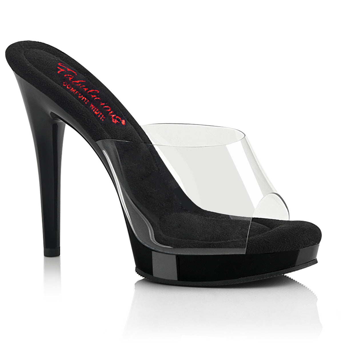 GLORY-501 Fabulicious Clear Black 5 Inch Fetish Shoes