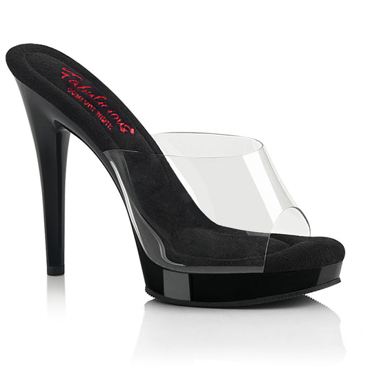 GLORY-501 Fabulicious Clear Black 5 Inch Fetish Shoes Clear Black