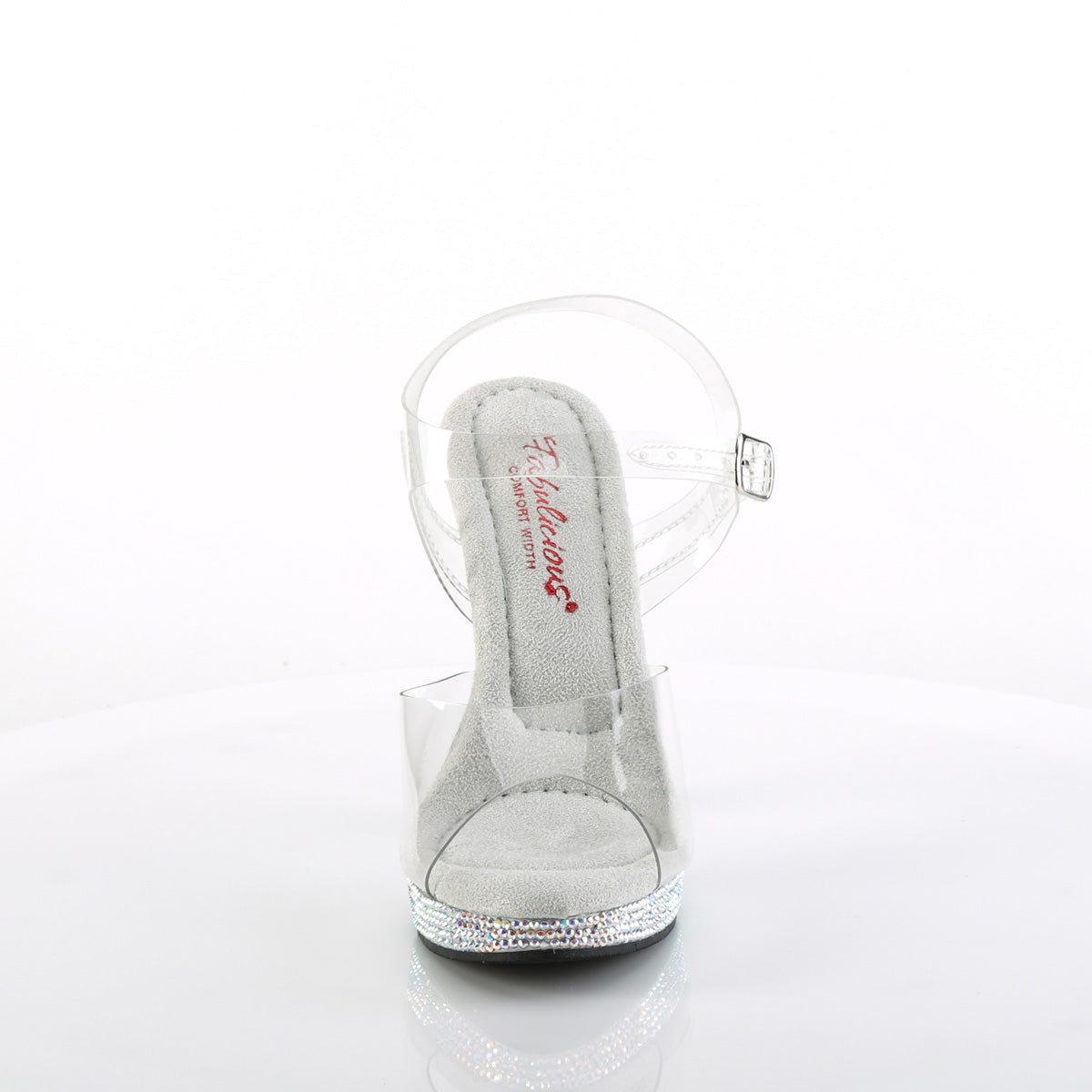 Fabulicious GLORY-508DM Clear / Silver Multicolour Rhinestones Rhinestone Platform Sandals - 5 Inch Heels