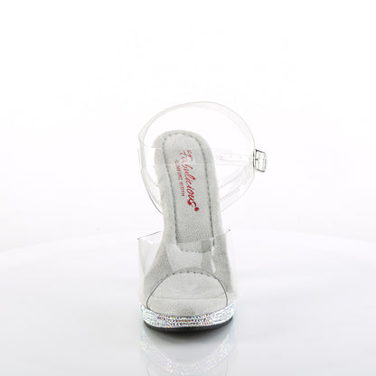 Fabulicious GLORY-508DM Clear / Silver Multicolour Rhinestones Rhinestone Platform Sandals - 5 Inch Heels