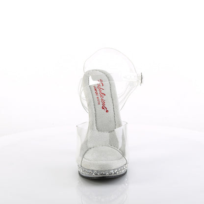 Fabulicious GLORY-508SDT Clear Rhinestone Platform Sandals - 5 Inch Heels