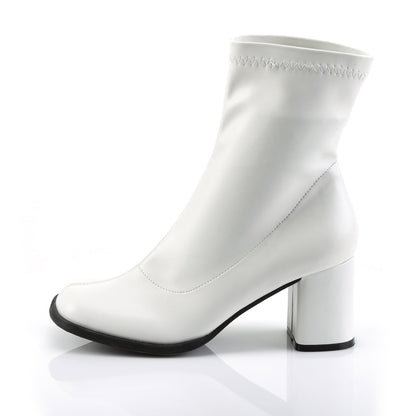 GOGO-150 Pleasers Funtasma 3 Inch Heel White Patent Women's Boots