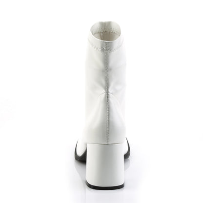 Funtasma GOGO-150 White Ankle Boots - 3 Inch Heels