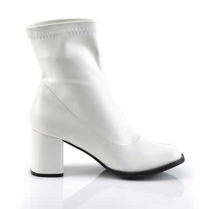 GOGO-150 Pleasers Funtasma 3 Inch Heel White Patent Women's Boots