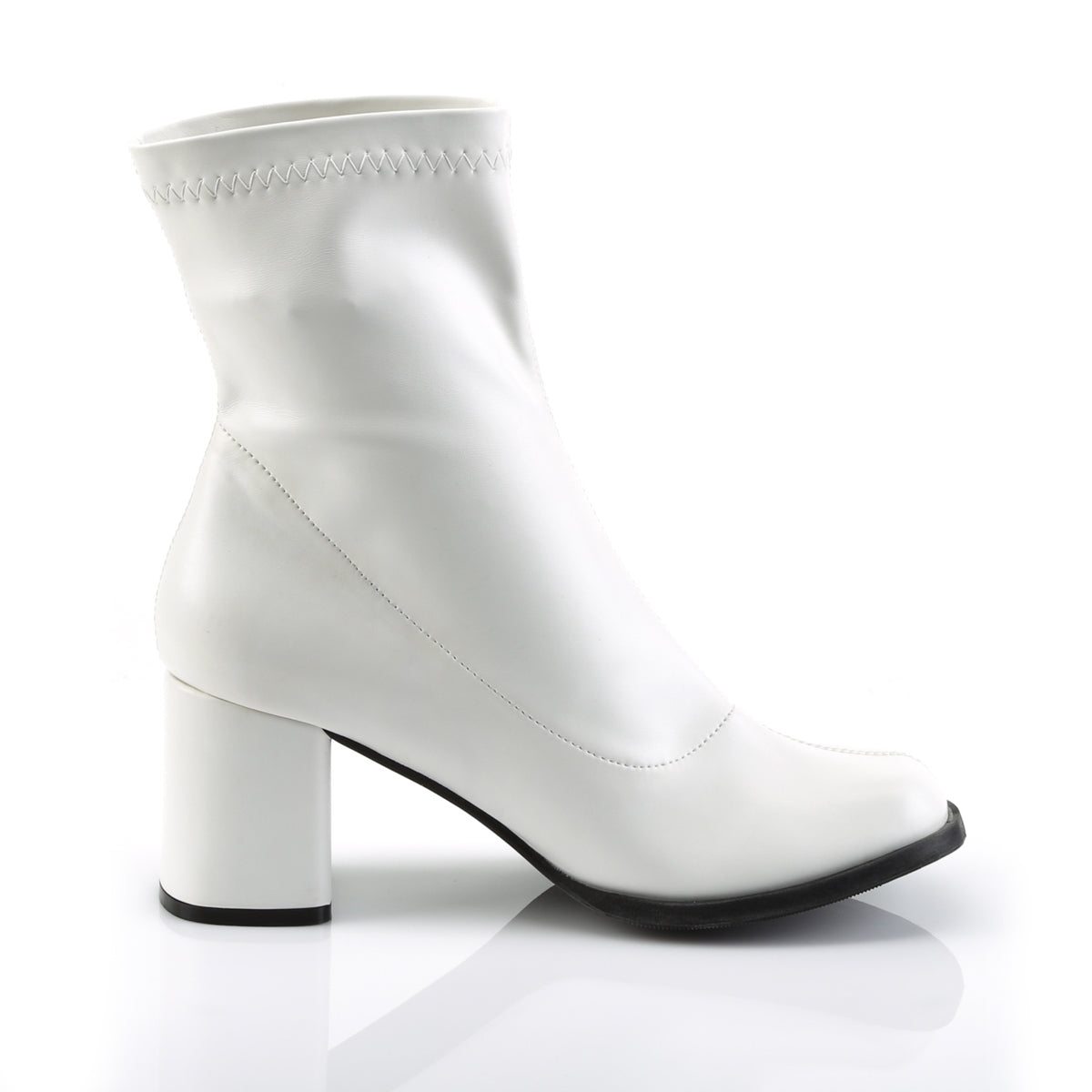 Funtasma GOGO-150 White Ankle Boots - 3 Inch Heels