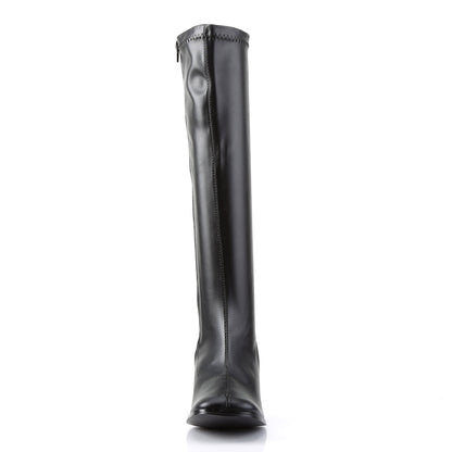 GOGO-300 Pleasers Funtasma 3" Heel Black Stretch Matt Women's Boots