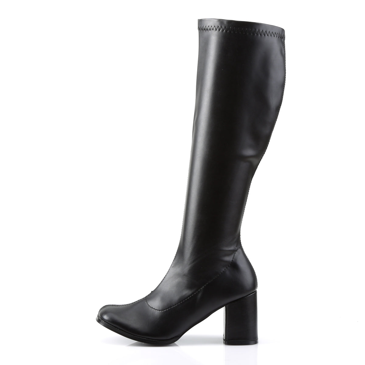 GOGO-300 Pleasers Funtasma 3" Heel Black Stretch Matt Women's Boots