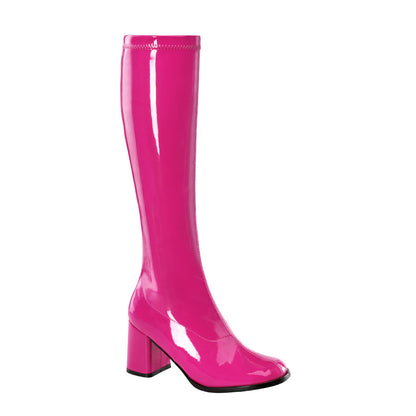 GOGO-300 Funtasma H. Pink 3 Inch 60s Go-Go Boots H. Pink Str Pat